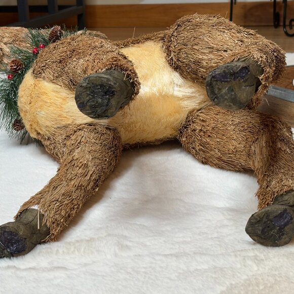 Pier 1 Imports Tall Bristle Straw Standing Deer Figurine Christmas Decoration - Picture 15 of 16